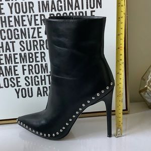 Fashion Nova Black Studded Stiletto “Thoraya Booties” - Size 10